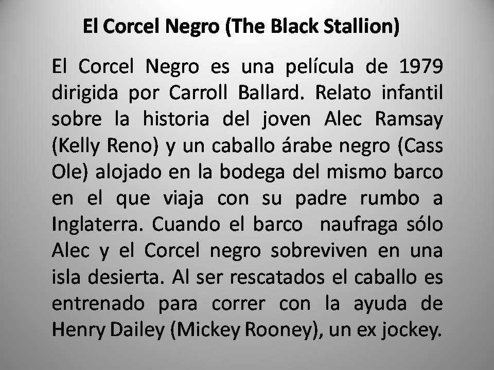 El Corcel Negro el caballo negro arabe de Alec