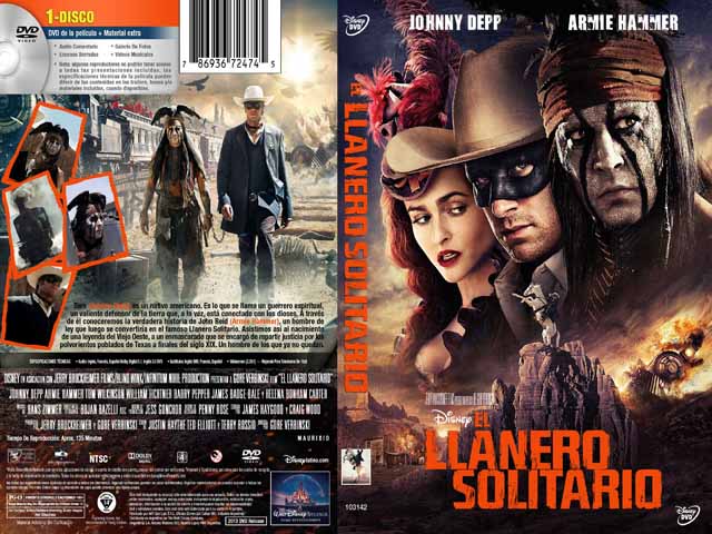 The Lone Ranger película de Disney del 2013 dirigida por Gore Verbinski con Armie Hammer como el LLanero Solitario y Johnny Deep como Toro