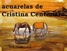 Exposicion de Cristina Ines Centenaro de sus pinturas acuarelas sobre caballos. Contacto: artecristinacentenaro@gmail.com