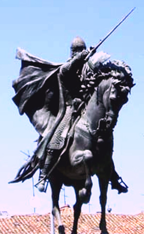 Estatua de la Ciudad de Burgos del Cid Campeador montado en Babieca 