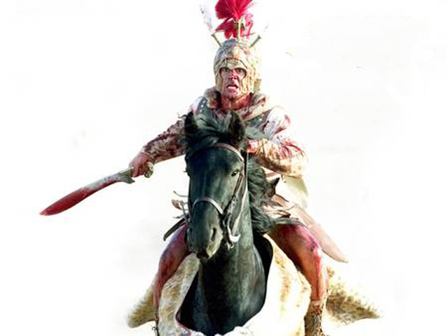 Bucefalo el caballo de Alejandro el Magno Aquí representado en la Pelicula de Oliver Stone con Colin Farrell en el papel de Alejandro. 