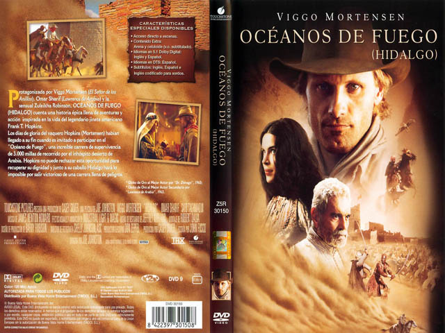Película Oceanos de Fuego del 2004 dirigida por Joe Johnston y protagonizada por Viggo Mortensen, Zuleikha Robinson y Omar Sharif.