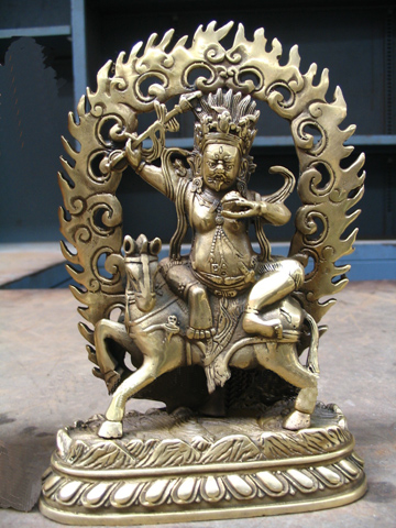 El principe Siddartha o Buda Gautama montado en su caballo Kantaka